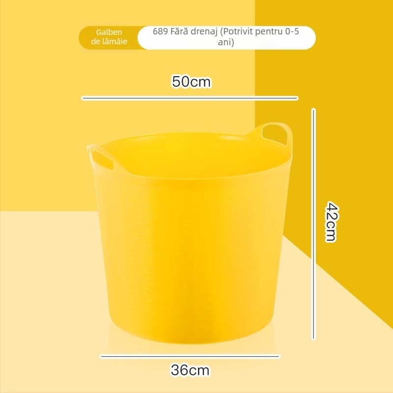 Yaodu Găleată de baie din plastic, groasă, cu izolație termică, pentru copii