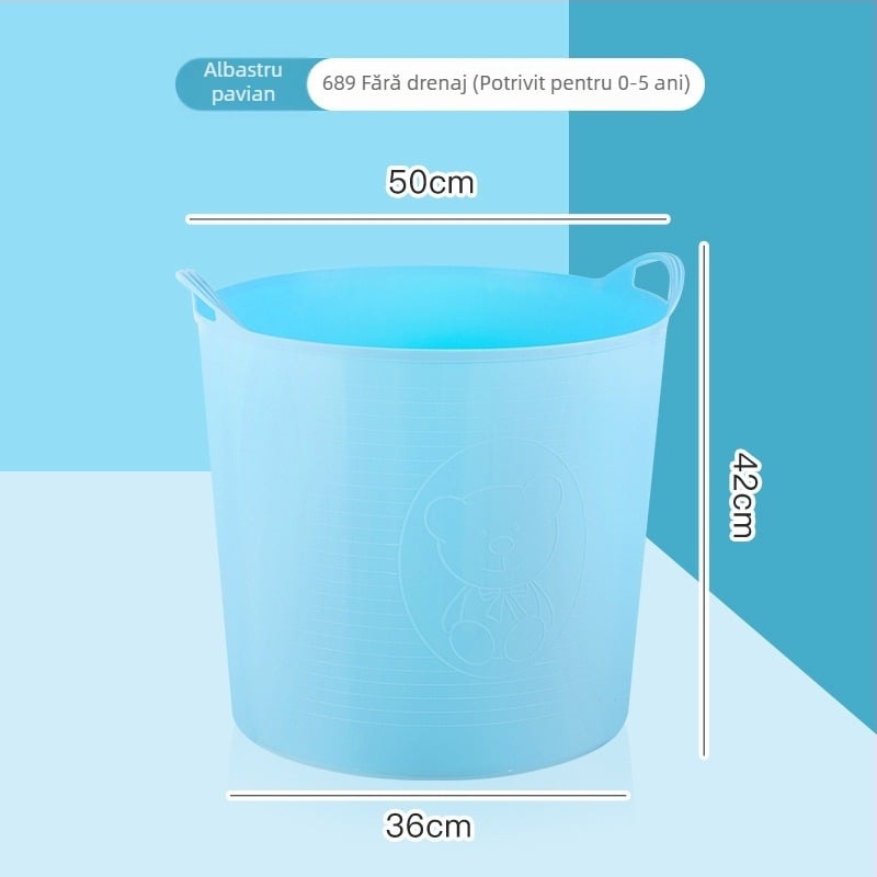 Yaodu Găleată de baie din plastic, groasă, cu izolație termică, pentru copii