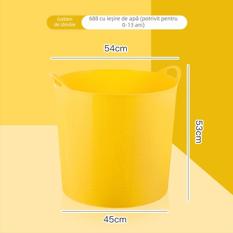 Yaodu Găleată de baie din plastic, groasă, cu izolație termică, pentru copii