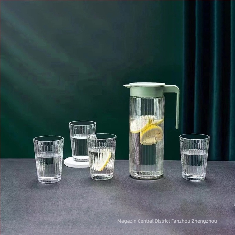 Set de cinci piese pentru apă din sticlă, Nine days, sticlă sodalime, stil modern minimalist, cadou de afaceri și promoțional