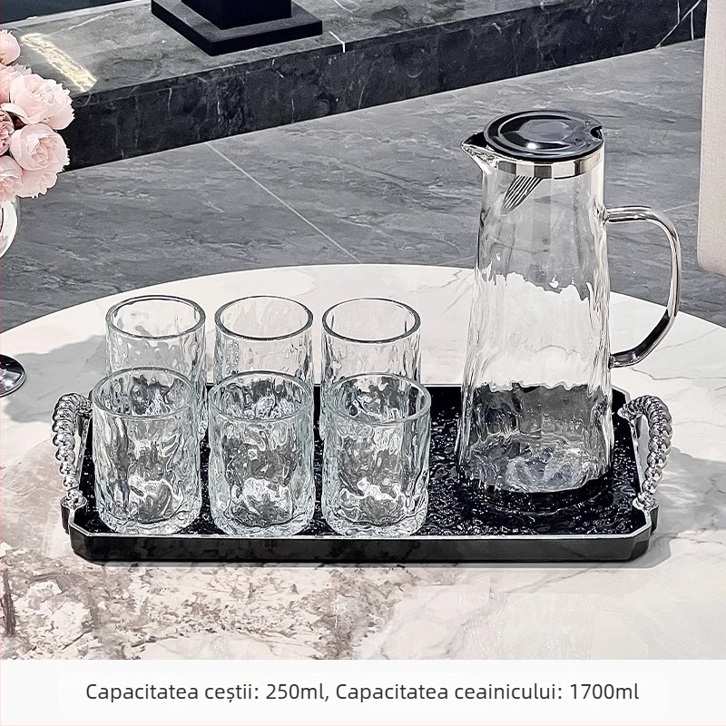 Set din PP pentru apă și ceai, pentru uz casnic, cadou cu imprimare logo, stil modern minimalist, potrivit pentru sucuri, lapte, băuturi și apă rece