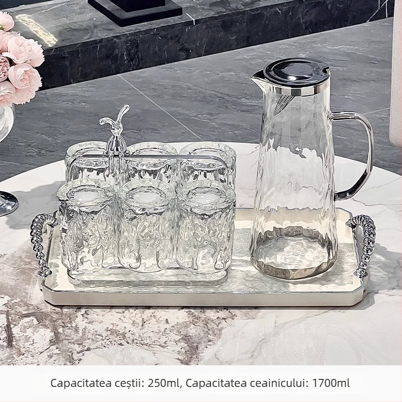 Set din PP pentru apă și ceai, pentru uz casnic, cadou cu imprimare logo, stil modern minimalist, potrivit pentru sucuri, lapte, băuturi și apă rece