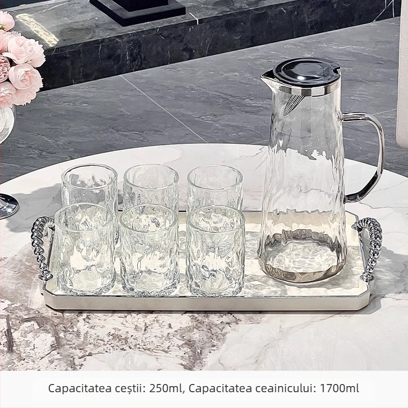 Set din PP pentru apă și ceai, pentru uz casnic, cadou cu imprimare logo, stil modern minimalist, potrivit pentru sucuri, lapte, băuturi și apă rece