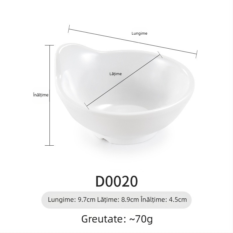 Farfurie melamină Yunnan Cross-Bridge Rice Noodle – rotundă, divizată în compartimente, stil Nordic; nu este potrivită pentru cuptorul cu microunde