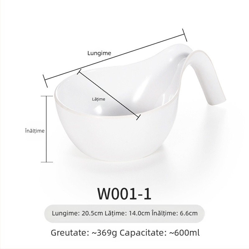 Farfurie melamină Yunnan Cross-Bridge Rice Noodle – rotundă, divizată în compartimente, stil Nordic; nu este potrivită pentru cuptorul cu microunde