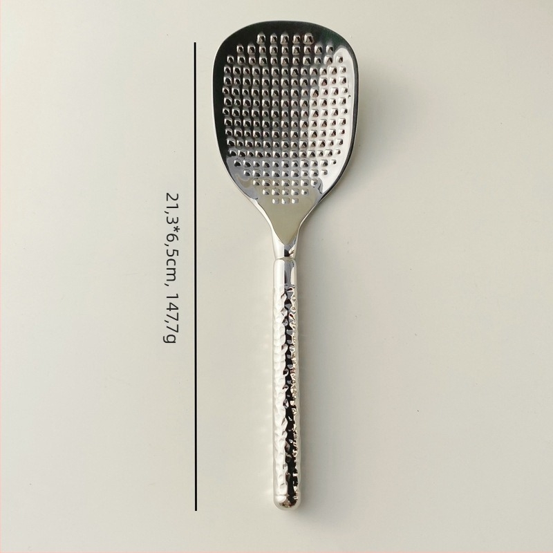 Set tacâmuri din oțel inoxidabil 304: cuțit, furculiță și lingură cu mâner în textură ciocănită în formă de diamant circular, finisaj oglindit, stil minimalist modern