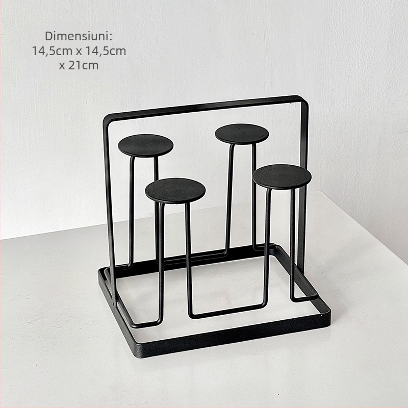 Barx Suport pentru cești de ceai cu drenaj și depozitare, suport suspendat pentru pahare din sticlă, stil modern simplu, fără găuri