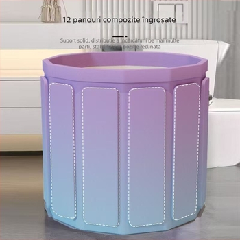 Vas de baie pliabil pentru adulți — material: pânză impermeabilă + PVC; baie pentru întreg corpul cu bule