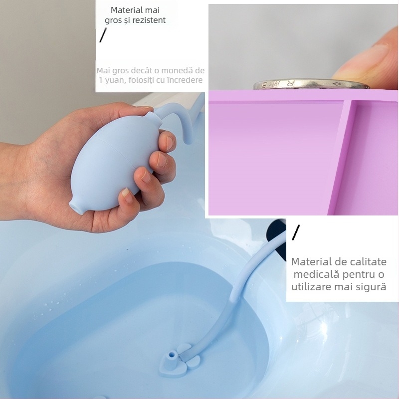 Huina bazin de baie șezut din plastic pentru îngrijire postpartum și pentru adulți, aburire și înmuiere, nepliabil