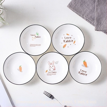 Platou ceramic mic cu motiv desen animat, stil Nordic, imprimare logo posibil