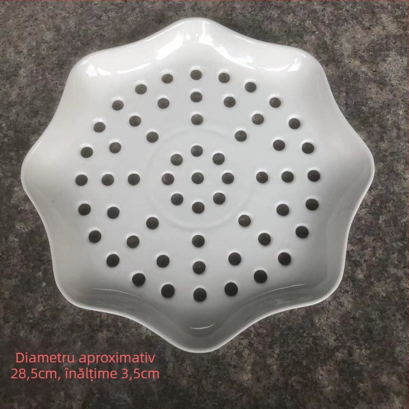 Tavă ceramică pentru aburi cu grilaj cu mai multe găuri, pentru găluțe, fructe de mare și fructe — stil modern minimalist, stil nou chinezesc, lansată în 2023