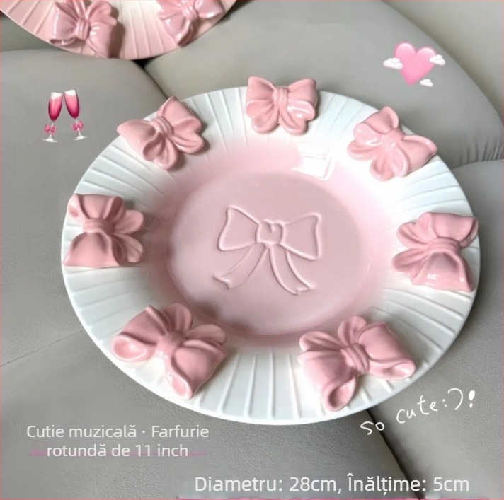 Set veselă din porțelan - lucrat manual, stil drăguț și proaspăt, uz universal, include farfurii de masă, farfurii de desert, farfurii de fructe și o farfurie pentru mic dejun