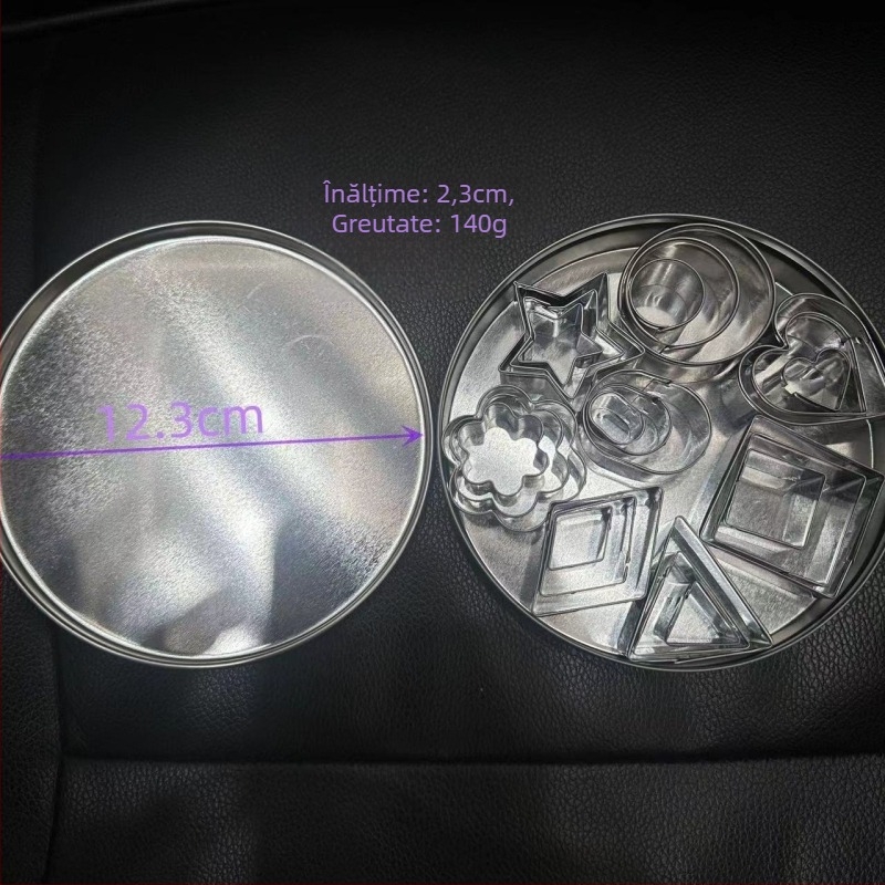 Set de 38 de forme circulare din plastic, margine dantelată, dublu scop pentru biscuiți și foi de aluat pentru gyoza, material: plastic + oțel inoxidabil, calitate alimentară