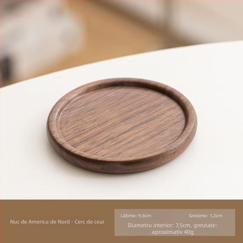 Jiahe Set de suporturi pentru pahare din lemn masiv de nuc pentru ceremonia de ceai Kung Fu – accesorii de ceai, design modern minimalist