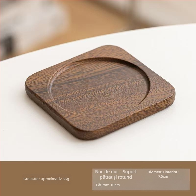 Jiahe Set de suporturi pentru pahare din lemn masiv de nuc pentru ceremonia de ceai Kung Fu – accesorii de ceai, design modern minimalist