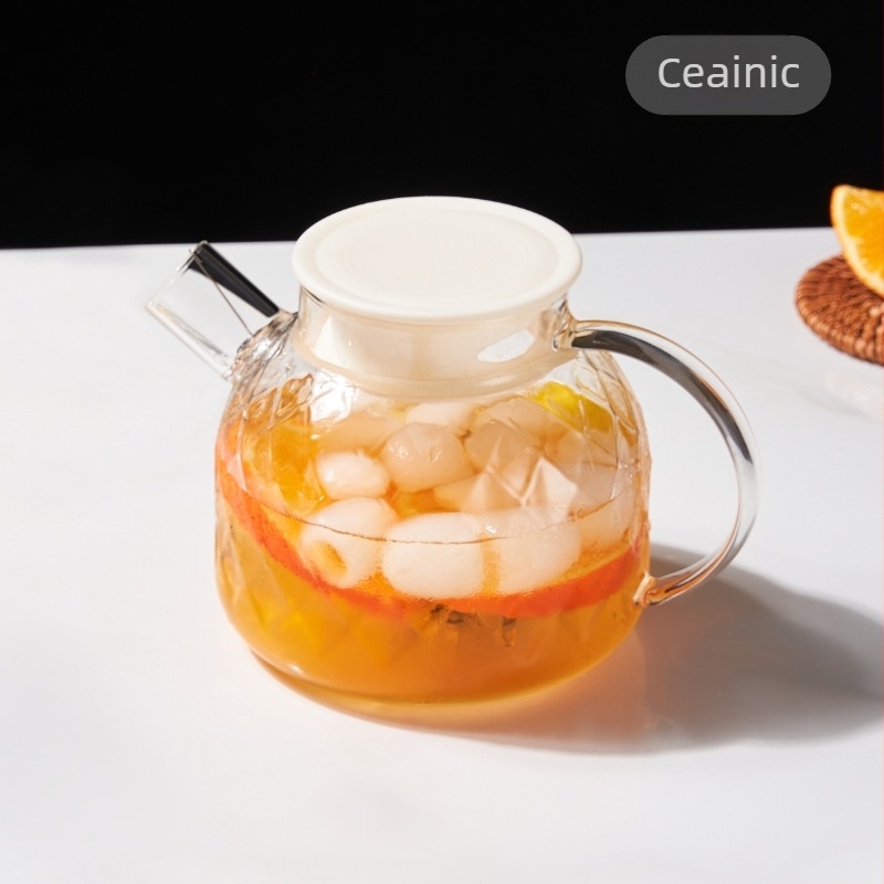 Fierbător de apă din sticlă cu filtru și set de ceai cu căni — stil modern minimalist, sticlă, capacitate mare, rezistent la temperaturi înalte