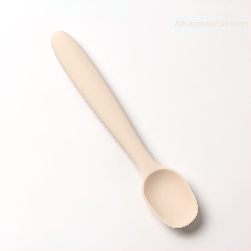 Bol din silicon pentru bebeluși, cu set de tacâmuri (furcă și lingură) — rotund, rezistent la microunde, pentru copii