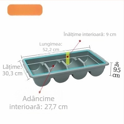 Coș pentru tacâmuri pentru mașina de spălat vase, pătrat din plastic, 25 dinți, design fără găuri de drenaj