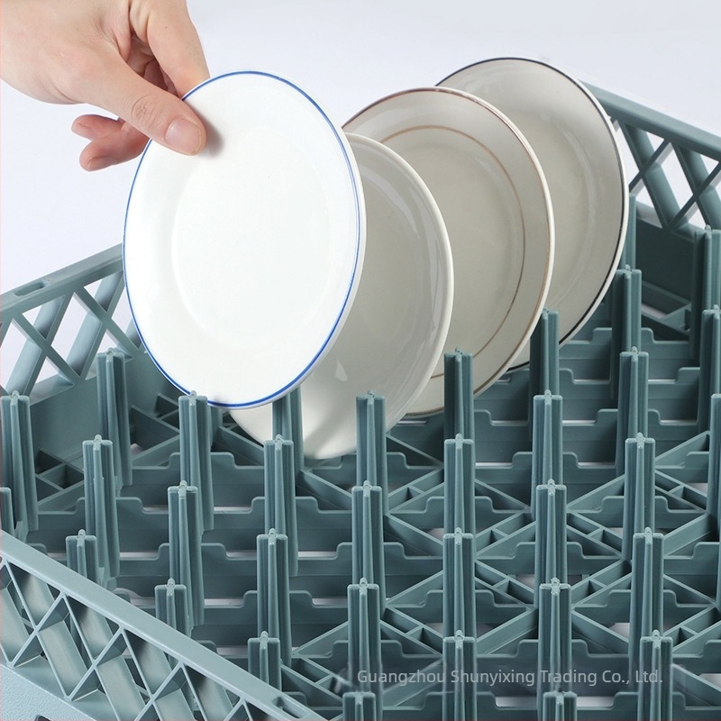 Coș pentru tacâmuri pentru mașina de spălat vase, pătrat din plastic, 25 dinți, design fără găuri de drenaj