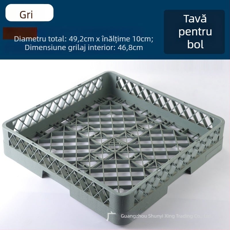 Coș pentru tacâmuri pentru mașina de spălat vase, pătrat din plastic, 25 dinți, design fără găuri de drenaj