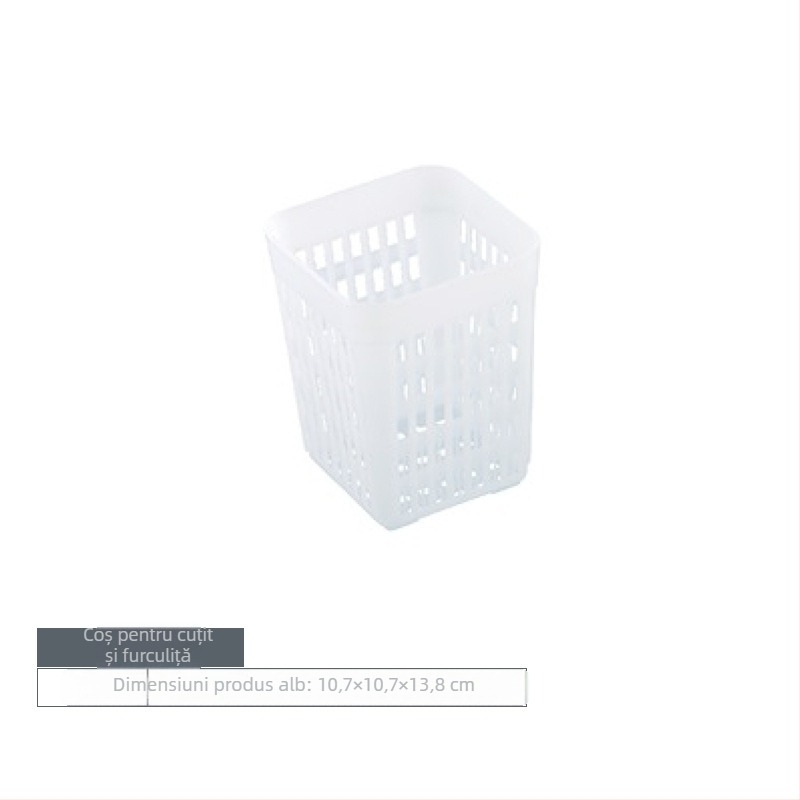 Coș pentru tacâmuri pentru mașina de spălat vase, pătrat din plastic, 25 dinți, design fără găuri de drenaj
