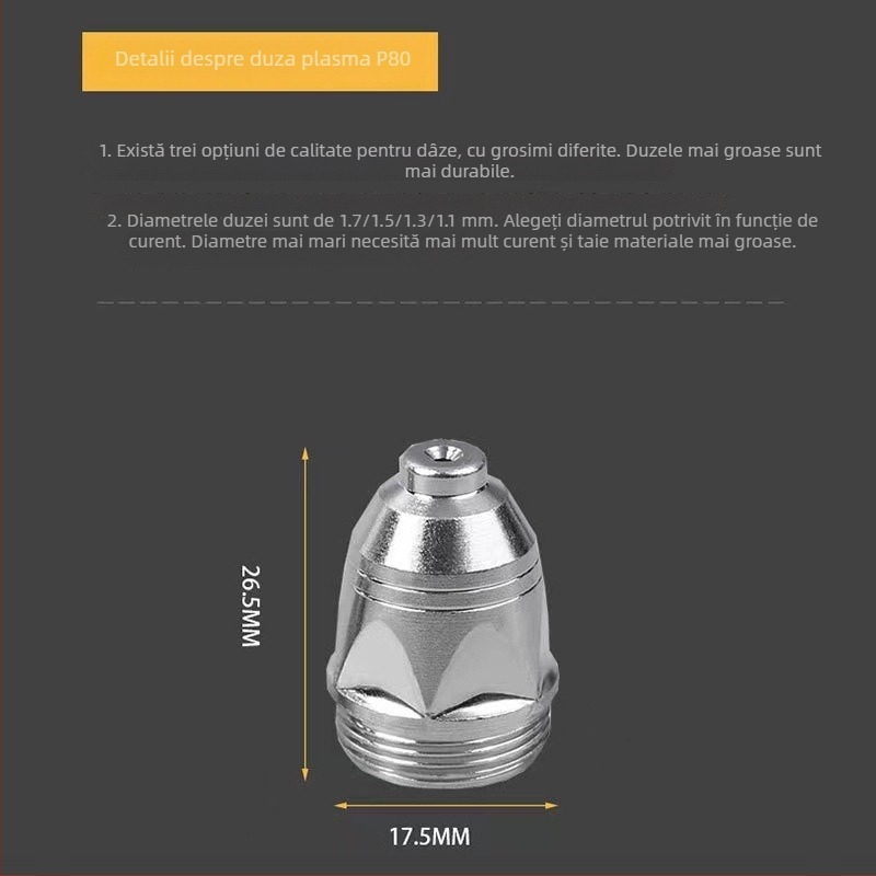 Duza de tăiere cu plasmă Hanjiang P80 LGK-100, tip contact, pentru tăierea diferitelor metale