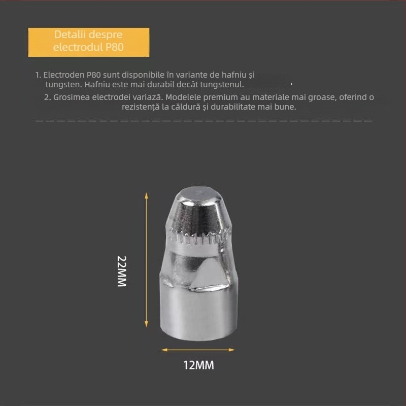 Duza de tăiere cu plasmă Hanjiang P80 LGK-100, tip contact, pentru tăierea diferitelor metale