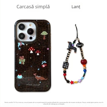 Husă pentru telefon cu design în relief, motiv urs cu ciuperci, silicon moale, protecție împotriva căderilor, pentru Apple iPhone