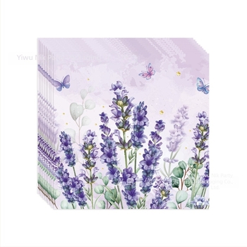 Set de veselă pentru petrecere, cu temă fluture – farfurii, pahare, șervețele, față de masă și ghirlandă; materiale: plastic și hârtie.