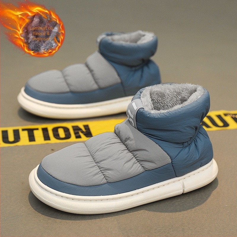 Cizme de zăpadă pentru bărbați, cu PU partea superioară și talpă din cauciuc, antiderapante