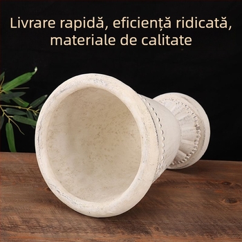 Ghiveci din ciment, lucrat manual, cu aspect vintage, pentru podea și grădină de interior