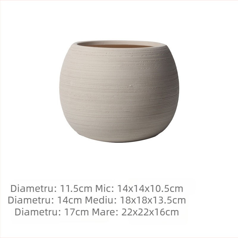 Ghiveci ceramic în stil nordic, minimalist și artistic, respirabil, biodegradabil, lucrat manual, pentru interior, compatibil cu proiecte DIY