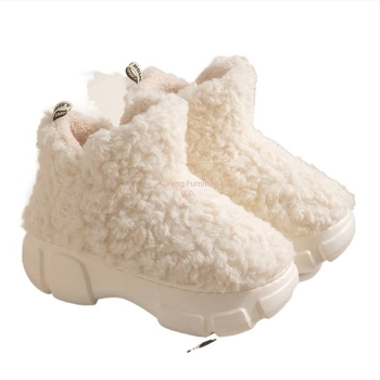 Cizme de zăpadă pentru femei, talpă groasă cu platformă înaltă, căptușite cu pluș, impermeabile, talpă din cauciuc