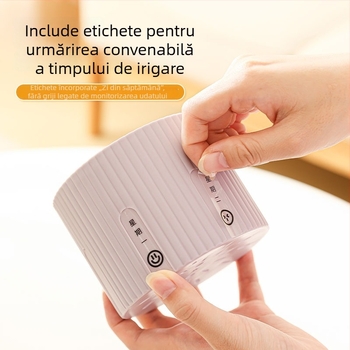 Ghiveci cu farfurie, material PP, auto-udare, durabil, pentru birou interior