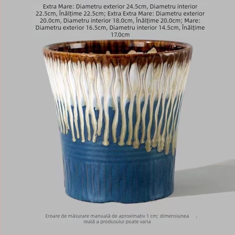 Ghiveci ceramic pentru interior, cu diametru mare, stil nordic, pentru Pachira aquatica (money tree), pothos și Clivia, extra mare