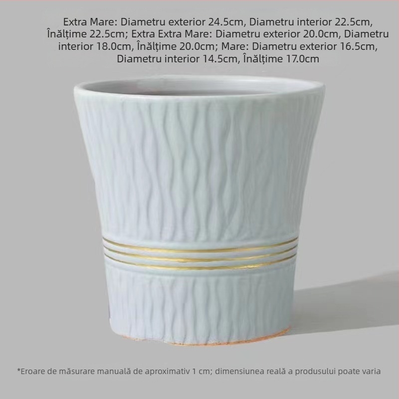 Ghiveci ceramic pentru interior, cu diametru mare, stil nordic, pentru Pachira aquatica (money tree), pothos și Clivia, extra mare