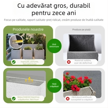 Ghiveci/boxă din oxid de magneziu pentru plantare, pentru montaj pe perete, pe birou sau pe podea; stil modern minimalist