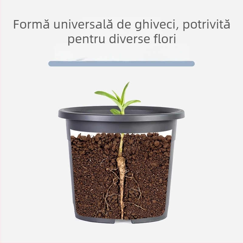 Ghiveci de flori cu controlul rădăcinilor, pentru toate anotimpurile, din rășină, turnare prin injecție, cu multiple orificii
