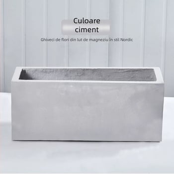 Ghiveci/ Cutie pentru flori din oxid de magneziu | Permeabil, Auto-udare, Rezistent la coroziune | Finisaj mat, Polire manuală, Montare pe perete/pe birou/pe podea