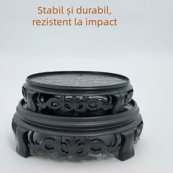 Stil antic: bază circulară pentru ghivece, suport din plastic înălțat, decor pătrat pentru plante, ghiveci auto-udare