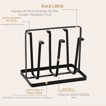 Suport pentru căni din fier, stil japonez, fără găuri, 320 g