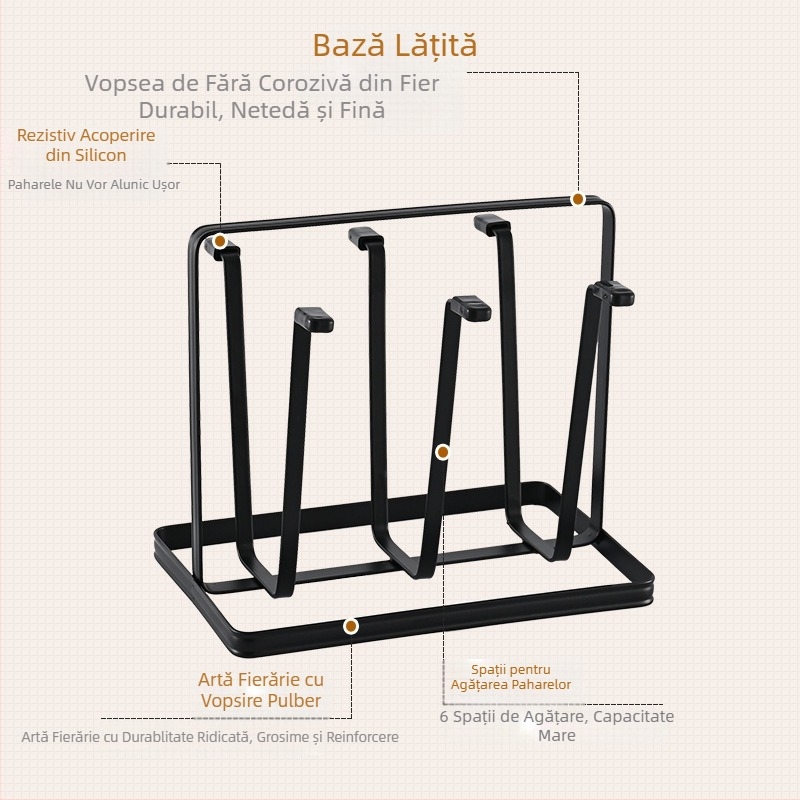 Suport pentru căni din fier, stil japonez, fără găuri, 320 g