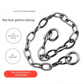 Colier pentru câini din oțel inoxidabil, tip 0, lanț P pentru antrenament