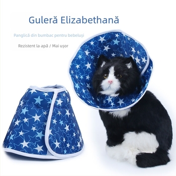 Elizabeth Soft Circle Collar pentru pisici – Model cu stele, Material textil, Brand Middall
