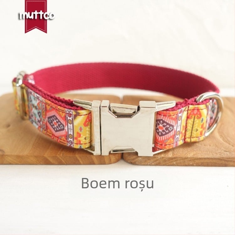 Guler pentru câini MUTTCO – poliester, model floral, pentru câini