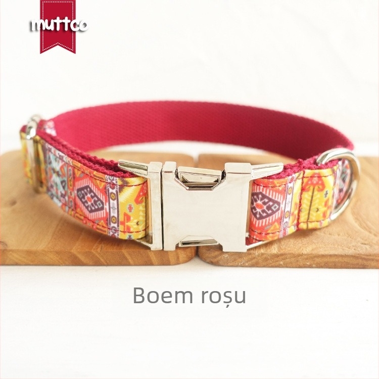 Guler pentru câini MUTTCO – poliester, model floral, pentru câini