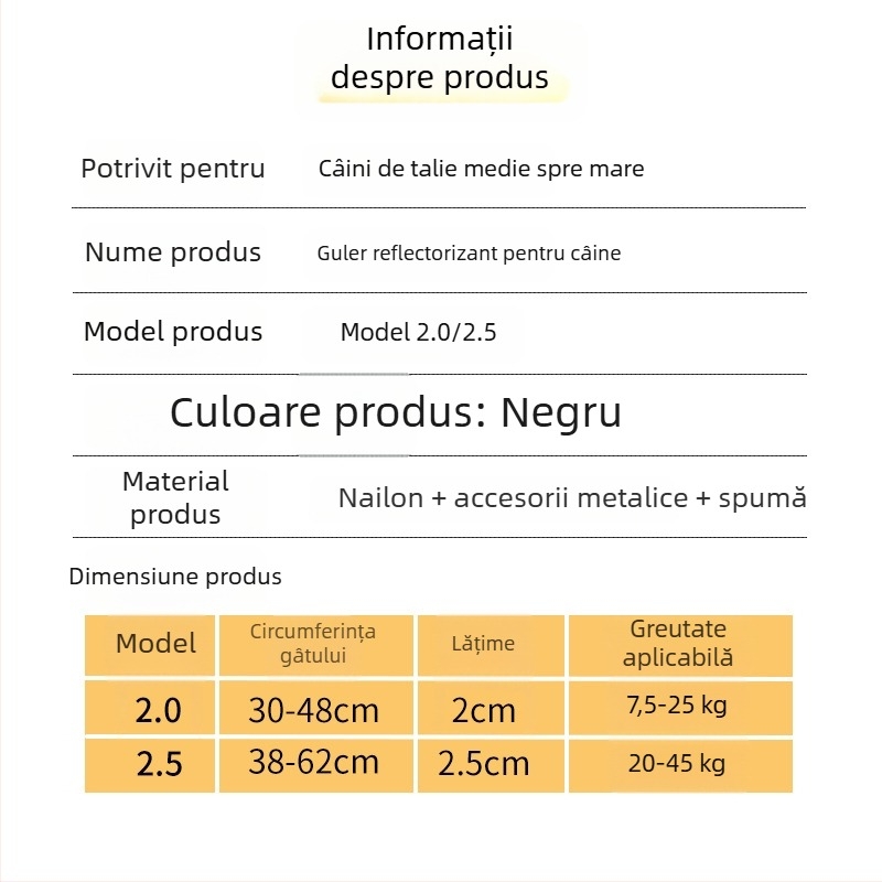Guler din poliester moale pentru câini, pentru cățeluși și câini de talie medie și mare, potrivit pentru Shiba Inu, pudel și Golden Retriever.