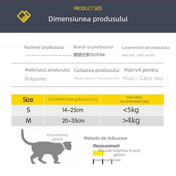 Colier Elizabetan pentru pisici, umplut cu bumbac – confortabil și nerestrictiv, design monocrom din poliester.