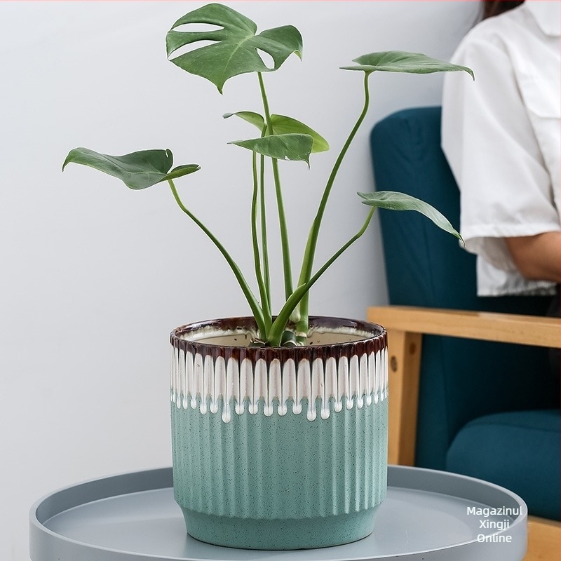 Ghiveci ceramic pentru orhidee, stil european, vopsit; Import: Nu; Brand: Altul