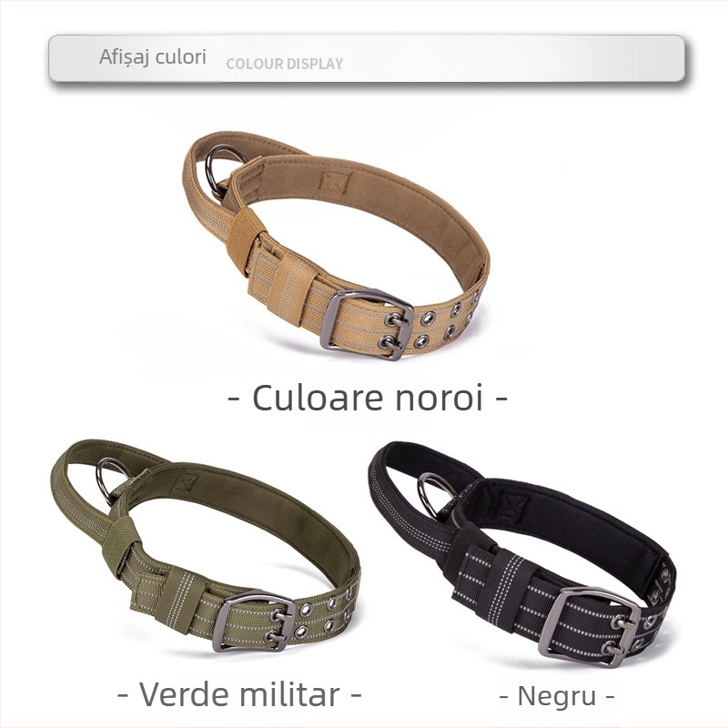 Colier și lesa din nylon pentru rase mari, potrivit pentru Golden Retriever și German Shepherd